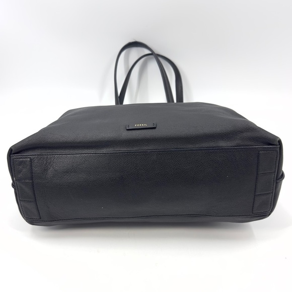 Fossil Julia Tote Black Leather Large Shoulder Bag Carryall Purse Pebbled - Picture 7 of 16